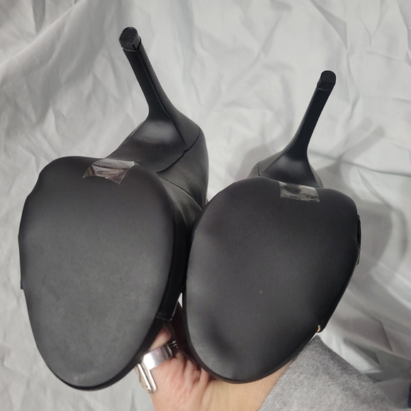 NWB NIB Shoedazzle Kavia Black Corset Lace Up Open Toe Booties - Picture 7 of 7